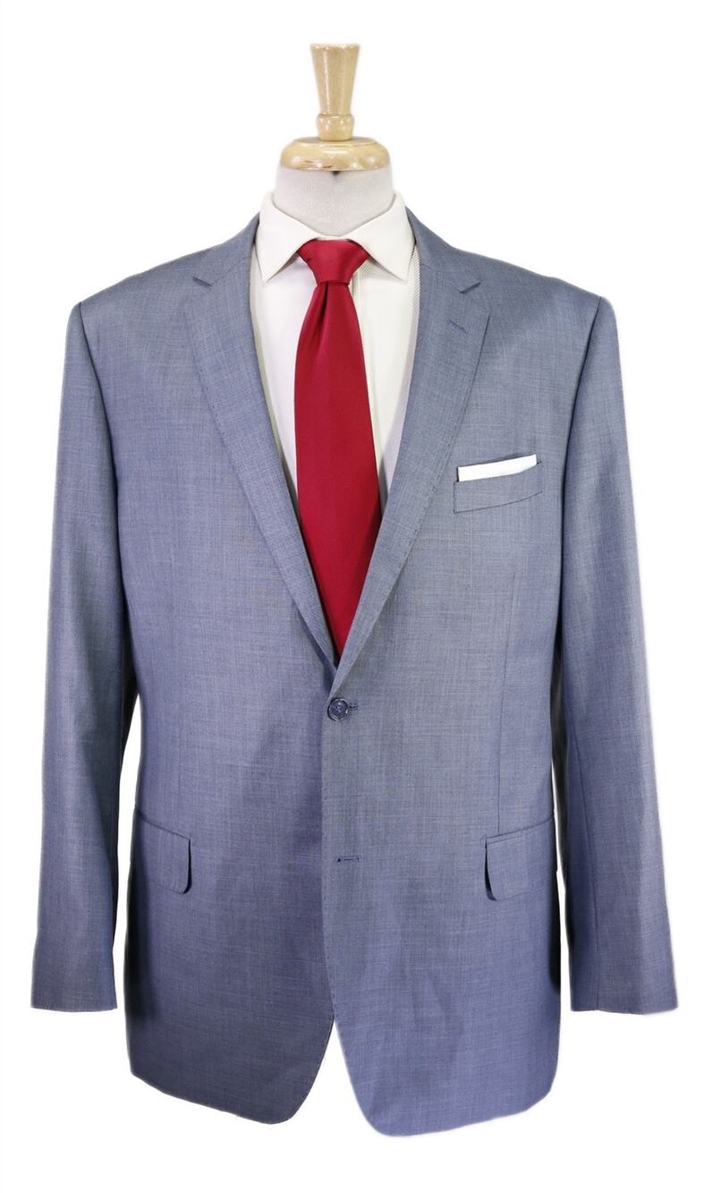 Portabella New York Blue Gray Slim Fit 2-Btn Luxury Suit 44L